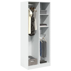 vidaXL Armadio Bianco 80x50x200 cm in Legno Multistrato