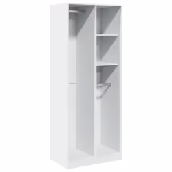 vidaXL Armadio Bianco 80x50x200 cm in Legno Multistrato - Vista aggiuntiva 2