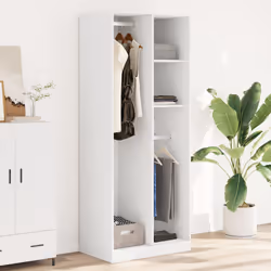 vidaXL Armadio Bianco 80x50x200 cm in Legno Multistrato - Vista aggiuntiva 3