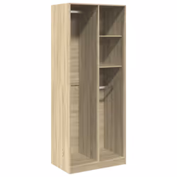 vidaXL Armadio Rovere Sonoma 80x50x200 cm in Legno Multistrato - Vista aggiuntiva 2