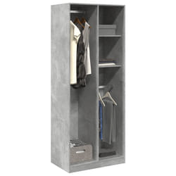 vidaXL Armadio Grigio Cemento 80x50x200 cm in Legno Multistrato