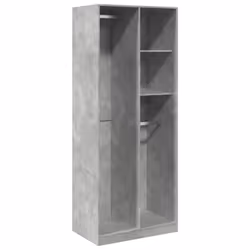 vidaXL Armadio Grigio Cemento 80x50x200 cm in Legno Multistrato - Vista aggiuntiva 2