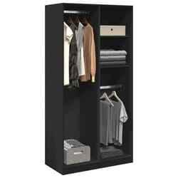 vidaXL Armadio Nero 100x50x200 cm in Legno Multistrato