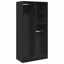 vidaXL Armadio Nero 100x50x200 cm in Legno Multistrato - Vista aggiuntiva 2