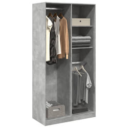 vidaXL Armadio Grigio Cemento 100x50x200 cm in Legno Multistrato