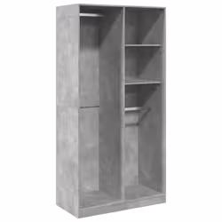 vidaXL Armadio Grigio Cemento 100x50x200 cm in Legno Multistrato - Vista aggiuntiva 2