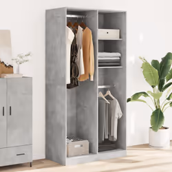 vidaXL Armadio Grigio Cemento 100x50x200 cm in Legno Multistrato - Vista aggiuntiva 3