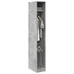 vidaXL Armadio Grigio Cemento 30x50x200 cm in Legno Multistrato