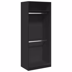 vidaXL Armadio Nero 80x50x200 cm in Legno Multistrato - Vista aggiuntiva 2