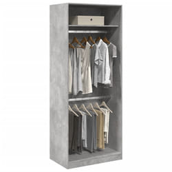 vidaXL Armadio Grigio Cemento 80x50x200 cm in Legno Multistrato