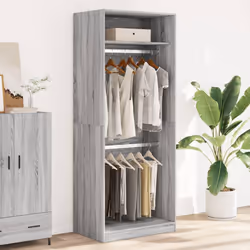 vidaXL Armadio Grigio Sonoma 80x50x200 cm in Legno Multistrato - Vista aggiuntiva 3