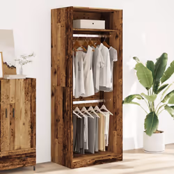 vidaXL Armadio Legno Antico 80x50x200 cm in Legno Multistrato - Vista aggiuntiva 3