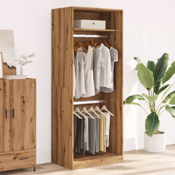 vidaXL Armadio Rovere Artigianale 80x50x200 cm in Legno Multistrato - Vista aggiuntiva 3