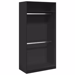 vidaXL Armadio Nero 100x50x200 cm in Legno Multistrato - Vista aggiuntiva 2