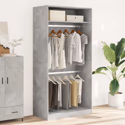 vidaXL Armadio Grigio Cemento 100x50x200 cm in Legno Multistrato - Vista aggiuntiva 3