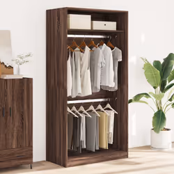 vidaXL Armadio Rovere Marrone 100x50x200 cm in Legno Multistrato - Vista aggiuntiva 3