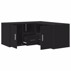vidaXL Mobile Angolare Nero 160x40x45 cm in Truciolato - Vista aggiuntiva 2
