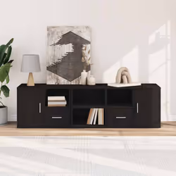 vidaXL Mobile Angolare Nero 160x40x45 cm in Truciolato - Vista aggiuntiva 3