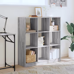 vidaXL Libreria Grigio Sonoma 102x32x108 cm in Legno Multistrato - Vista aggiuntiva 3