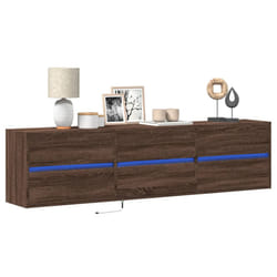 vidaXL Mobile TV a Parete con LED Rovere Marrone 180x31x45 cm