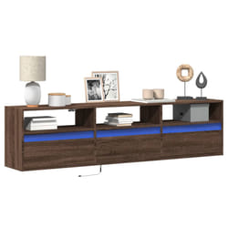 vidaXL Mobile TV a Parete con LED Rovere Marrone 180x31x45 cm