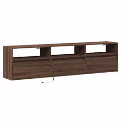 vidaXL Mobile TV a Parete con LED Rovere Marrone 180x31x45 cm - Vista aggiuntiva 3