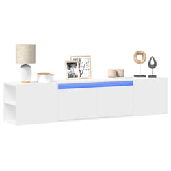 vidaXL Mobile TV a Parete con LED Bianco 180x31x39,5 cm