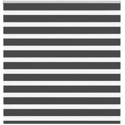 Tenda a Rullo Zebra Nero Larghezza Tessuto 140,9 cm Poliestere - Vidaxl