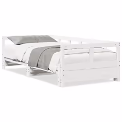 VidaXL 854953, Divano letto, Bianco, Legno di pino, 2075 mm, 920 mm, 560 mm