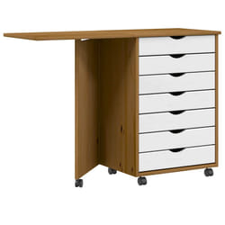 VidaXL 4015791 schedario e accessori Pino, Plastica, Legno Marrone, Bianco