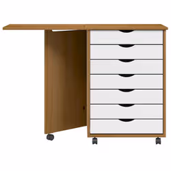VidaXL 4015791 schedario e accessori Pino, Plastica, Legno Marrone, Bianco - Vista aggiuntiva 3