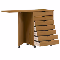 VidaXL 4015791 schedario e accessori Pino, Plastica, Legno Marrone, Bianco - Vista aggiuntiva 6