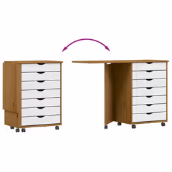 VidaXL 4015791 schedario e accessori Pino, Plastica, Legno Marrone, Bianco - Vista aggiuntiva 7