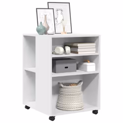 vidaXL Tavolino con Ruote Bianco 55x60x78 cm in Truciolato - Vista aggiuntiva 3