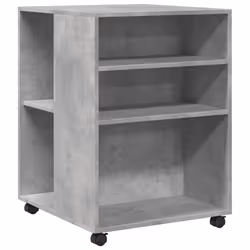 vidaXL Tavolino con Ruote Grigio Cemento 55x60x78 cm in Truciolato - Vista aggiuntiva 2