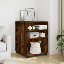 vidaXL Tavolino con Ruote Rovere Fumo 55x60x78 cm in Truciolato