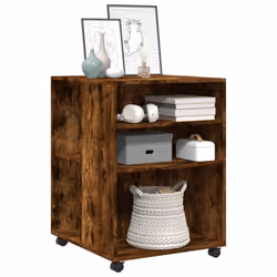 vidaXL Tavolino con Ruote Rovere Fumo 55x60x78 cm in Truciolato - Vista aggiuntiva 3