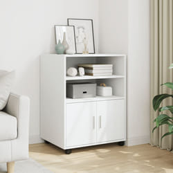 vidaXL Mobiletto con Ruote Bianco 60x48x81 cm in Truciolato
