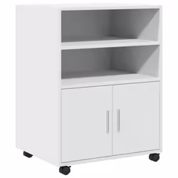 vidaXL Mobiletto con Ruote Bianco 60x48x81 cm in Truciolato - Vista aggiuntiva 2