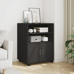 vidaXL Mobiletto con Ruote Nero 60x48x81 cm in Truciolato