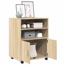 vidaXL Mobiletto con Ruote Rovere Sonoma 60x48x81 cm in Truciolato - Vista aggiuntiva 3