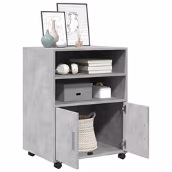 vidaXL Mobiletto con Ruote Grigio Cemento 60x48x81 cm in Truciolato - Vista aggiuntiva 3