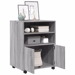 vidaXL Armadietto con Ruote Grigio Sonoma 60x48x81cm in Truciolato - Vista aggiuntiva 3