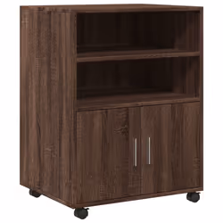 vidaXL Armadietto con Ruote Rovere Marrone 60x48x81 cm in Truciolato - Vista aggiuntiva 2
