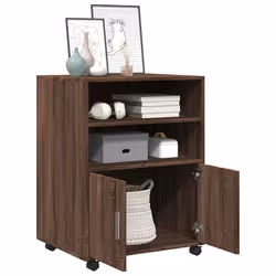 vidaXL Armadietto con Ruote Rovere Marrone 60x48x81 cm in Truciolato - Vista aggiuntiva 3