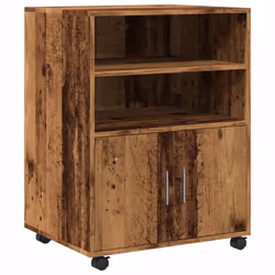 vidaXL Mobiletto con Ruote Legno Antico 60x48x81 cm in Truciolato - Vista aggiuntiva 2