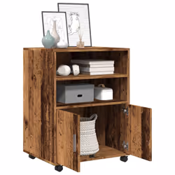 vidaXL Mobiletto con Ruote Legno Antico 60x48x81 cm in Truciolato - Vista aggiuntiva 3