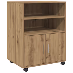 vidaXL Armadietto con Ruote Rovere Artigianale 60x48x81 cm Truciolato - Vista aggiuntiva 2