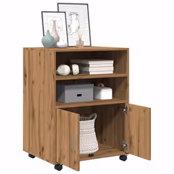 vidaXL Armadietto con Ruote Rovere Artigianale 60x48x81 cm Truciolato - Vista aggiuntiva 3