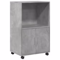 vidaXL Mobiletto con Ruote Grigio Cemento 55x40x91 cm in Truciolato - Vista aggiuntiva 2